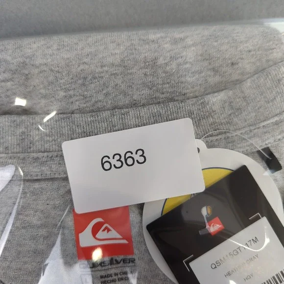 Quiksilver Mens T-Shirt Tee Mens L Heather Gray Surf Beach Graphic Short Sleeve - Picture 12 of 12